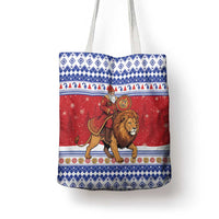 Armenia Christmas Tote Bag Santa Riding Lion - Wonder Print Shop
