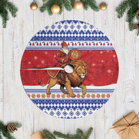 Armenia Christmas Tree Skirt Santa Riding Lion - Wonder Print Shop