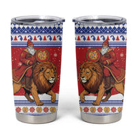 Armenia Christmas Tumbler Cup Santa Riding Lion - Wonder Print Shop