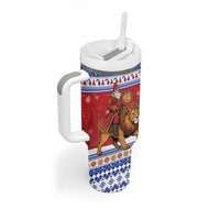 Armenia Christmas Tumbler With Handle Santa Riding Lion - Wonder Print Shop