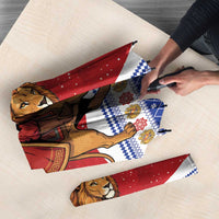 Armenia Christmas Umbrella Santa Riding Lion - Wonder Print Shop