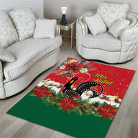 Portugal Christmas Area Rug Rooster of Barcelos Christmas Lightning Art - Wonder Print Shop