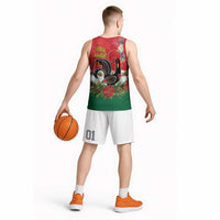 Portugal Christmas Basketball Jersey Rooster of Barcelos Christmas Lightning Art - Wonder Print Shop