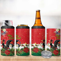 Portugal Christmas 4 in 1 Can Cooler Tumbler Rooster of Barcelos Christmas Lightning Art - Wonder Print Shop