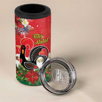 Portugal Christmas 4 in 1 Can Cooler Tumbler Rooster of Barcelos Christmas Lightning Art - Wonder Print Shop