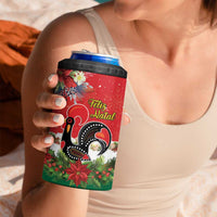 Portugal Christmas 4 in 1 Can Cooler Tumbler Rooster of Barcelos Christmas Lightning Art - Wonder Print Shop