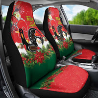 Portugal Christmas Car Seat Cover Rooster of Barcelos Christmas Lightning Art - Wonder Print Shop