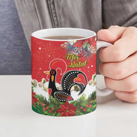Portugal Christmas Ceramic Mug Rooster of Barcelos Christmas Lightning Art - Wonder Print Shop