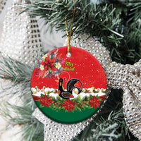 Portugal Christmas Ceramic Ornament Rooster of Barcelos Christmas Lightning Art - Wonder Print Shop