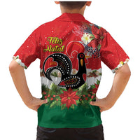 Portugal Christmas Family Matching Mermaid Dress and Hawaiian Shirt Rooster of Barcelos Christmas Lightning Art - Wonder Print Shop