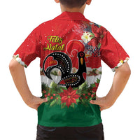 Portugal Christmas Family Matching Off Shoulder Maxi Dress and Hawaiian Shirt Rooster of Barcelos Christmas Lightning Art - Wonder Print Shop