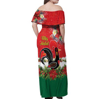 Portugal Christmas Family Matching Off Shoulder Maxi Dress and Hawaiian Shirt Rooster of Barcelos Christmas Lightning Art - Wonder Print Shop