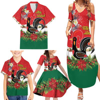 Portugal Christmas Family Matching Summer Maxi Dress and Hawaiian Shirt Rooster of Barcelos Christmas Lightning Art - Wonder Print Shop