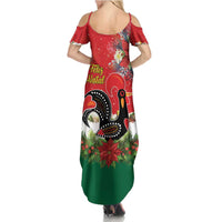 Portugal Christmas Family Matching Summer Maxi Dress and Hawaiian Shirt Rooster of Barcelos Christmas Lightning Art - Wonder Print Shop