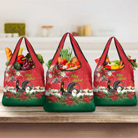 Portugal Christmas Grocery Bag Rooster of Barcelos Christmas Lightning Art - Wonder Print Shop