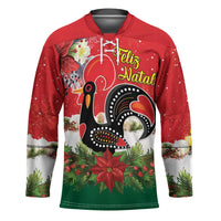 Portugal Christmas Hockey Jersey Rooster of Barcelos Christmas Lightning Art - Wonder Print Shop