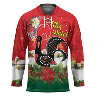 Portugal Christmas Hockey Jersey Rooster of Barcelos Christmas Lightning Art - Wonder Print Shop