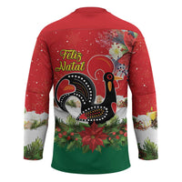 Portugal Christmas Hockey Jersey Rooster of Barcelos Christmas Lightning Art - Wonder Print Shop