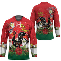 Portugal Christmas Hockey Jersey Rooster of Barcelos Christmas Lightning Art - Wonder Print Shop