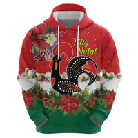 Portugal Christmas Hoodie Rooster of Barcelos Christmas Lightning Art - Wonder Print Shop