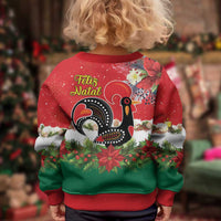 Portugal Christmas Kid Ugly Christmas Sweater Rooster of Barcelos Christmas Lightning Art - Wonder Print Shop