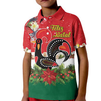 Portugal Christmas Kid Polo Shirt Rooster of Barcelos Christmas Lightning Art - Wonder Print Shop