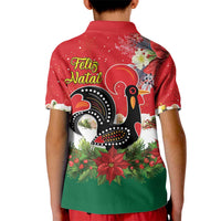 Portugal Christmas Kid Polo Shirt Rooster of Barcelos Christmas Lightning Art - Wonder Print Shop