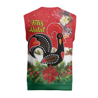Portugal Christmas Knitted V-Neck Vest Rooster of Barcelos Christmas Lightning Art - Wonder Print Shop