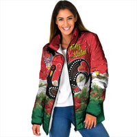 Portugal Christmas Padded Jacket Rooster of Barcelos Christmas Lightning Art - Wonder Print Shop