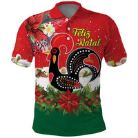 Portugal Christmas Polo Shirt Rooster of Barcelos Christmas Lightning Art - Wonder Print Shop