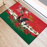Portugal Christmas Rubber Doormat Rooster of Barcelos Christmas Lightning Art - Wonder Print Shop