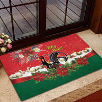 Portugal Christmas Rubber Doormat Rooster of Barcelos Christmas Lightning Art - Wonder Print Shop