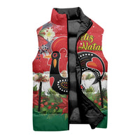 Portugal Christmas Sleeveless Puffer Jacket Rooster of Barcelos Christmas Lightning Art - Wonder Print Shop