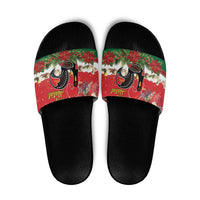 Portugal Christmas Slide Sandals Rooster of Barcelos Christmas Lightning Art - Wonder Print Shop