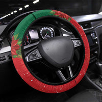 Portugal Christmas Steering Wheel Cover Rooster of Barcelos Christmas Lightning Art - Wonder Print Shop