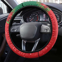 Portugal Christmas Steering Wheel Cover Rooster of Barcelos Christmas Lightning Art - Wonder Print Shop