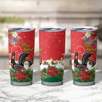 Portugal Christmas Tumbler Cup Rooster of Barcelos Christmas Lightning Art - Wonder Print Shop