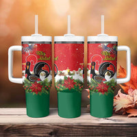 Portugal Christmas Tumbler With Handle Rooster of Barcelos Christmas Lightning Art - Wonder Print Shop