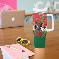 Portugal Christmas Tumbler With Handle Rooster of Barcelos Christmas Lightning Art - Wonder Print Shop