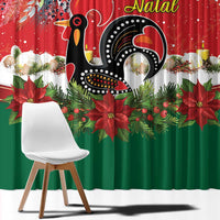 Portugal Christmas Window Curtain Rooster of Barcelos Christmas Lightning Art - Wonder Print Shop