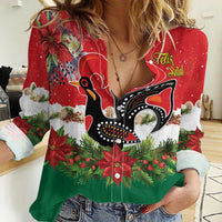 Portugal Christmas Women Casual Shirt Rooster of Barcelos Christmas Lightning Art - Wonder Print Shop