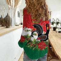 Portugal Christmas Women Casual Shirt Rooster of Barcelos Christmas Lightning Art - Wonder Print Shop