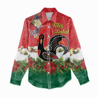 Portugal Christmas Women Casual Shirt Rooster of Barcelos Christmas Lightning Art - Wonder Print Shop