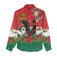 Portugal Christmas Women Casual Shirt Rooster of Barcelos Christmas Lightning Art - Wonder Print Shop