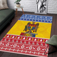 Moldova Christmas Area Rug Coat Of Arms Craciun fericit - Wonder Print Shop