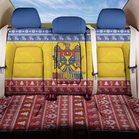 Moldova Christmas Back Car Seat Cover Coat Of Arms Craciun fericit - Wonder Print Shop