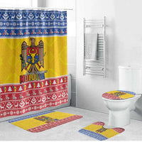Moldova Christmas Bathroom Set Coat Of Arms Craciun fericit - Wonder Print Shop