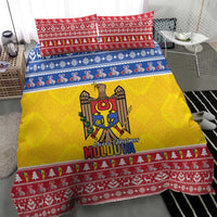 Moldova Christmas Bedding Set Coat Of Arms Craciun fericit - Wonder Print Shop