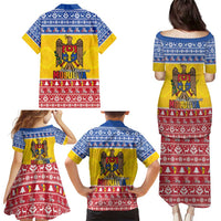 Moldova Christmas Family Matching Puletasi and Hawaiian Shirt Coat Of Arms Craciun fericit - Wonder Print Shop