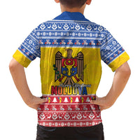 Moldova Christmas Family Matching Summer Maxi Dress and Hawaiian Shirt Coat Of Arms Craciun fericit - Wonder Print Shop
